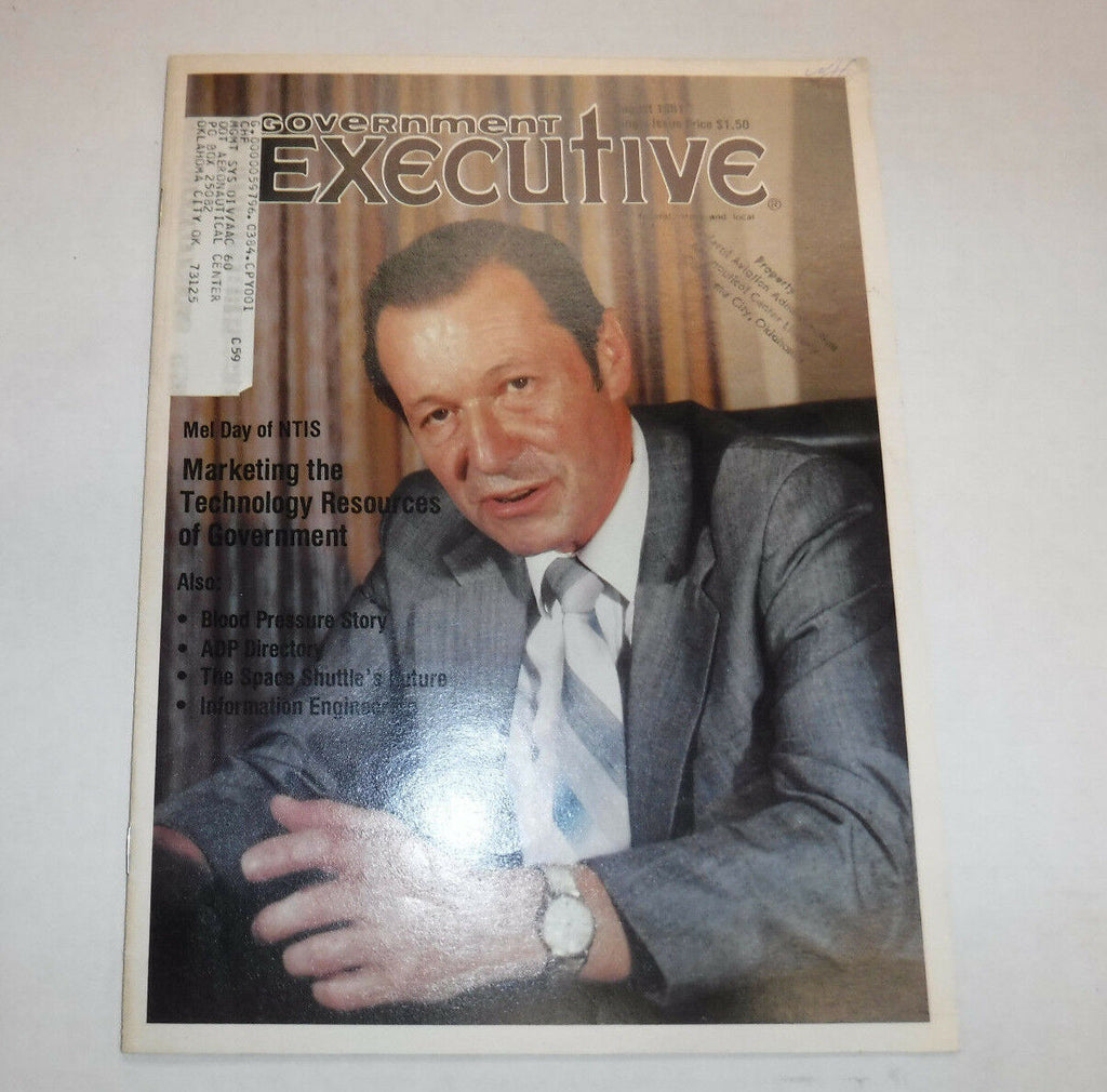 Government Executive Magazine Mel Day Of NTIS August 1981 FAA 110216R