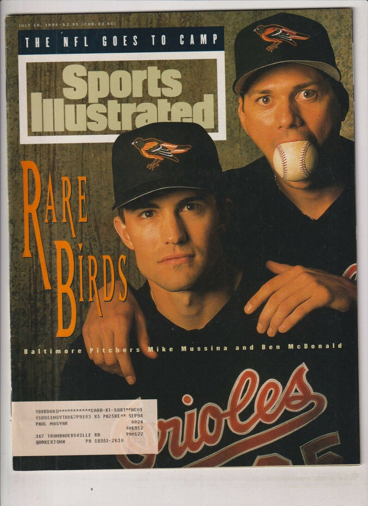 Sports Illustrated Mag Mike Mussina Ben McDonald July 18, 1994 021020nonr