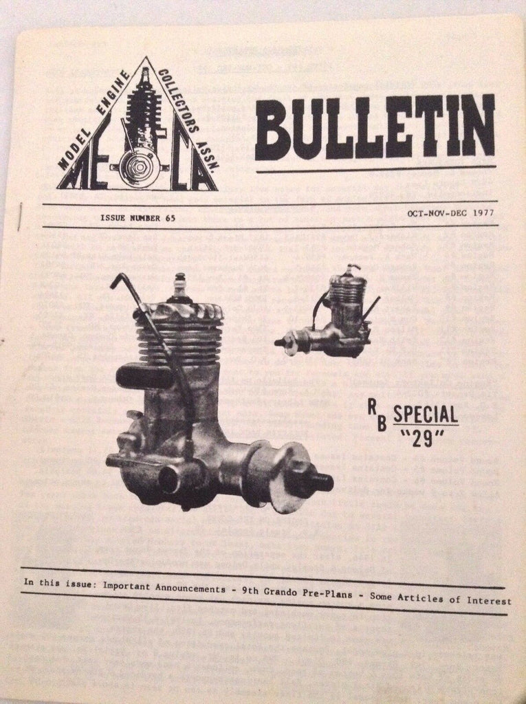 MECA Bulletin Magazine RB Special 29 Oct/Nov/Dec 1977 No.65 041817nonrh