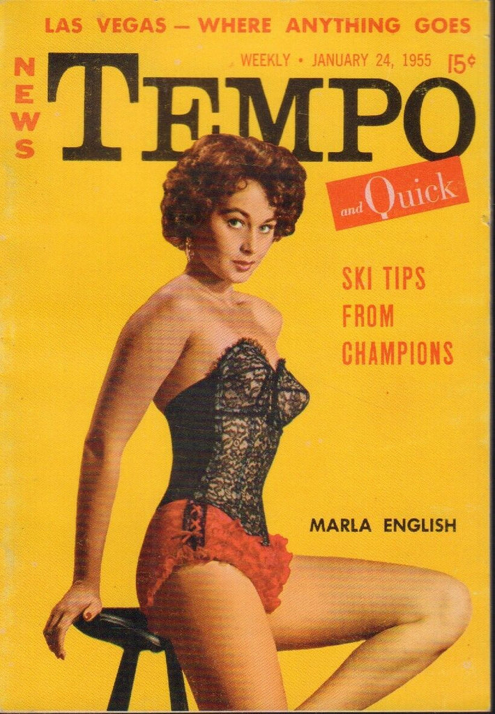 News Tempo & Quick January 24 1955 Marla English Cheesecake Pin Up 091218AME2