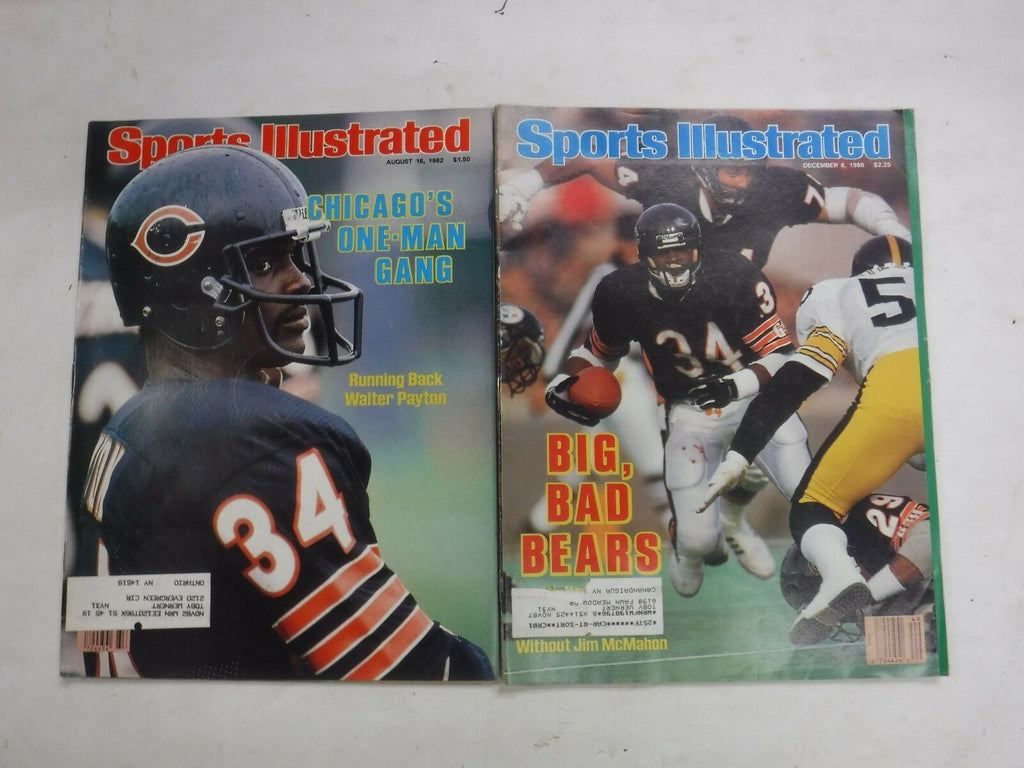 Sports Illustrated Magazine Lot Of 2 Walter Payton EX w/ML's 092016jhe