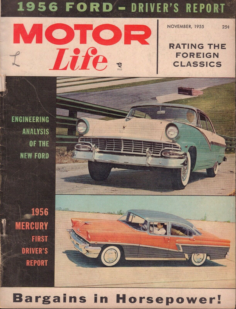 Motor Life November 1955 1956 Mercury, New Ford 022817nonDBE2