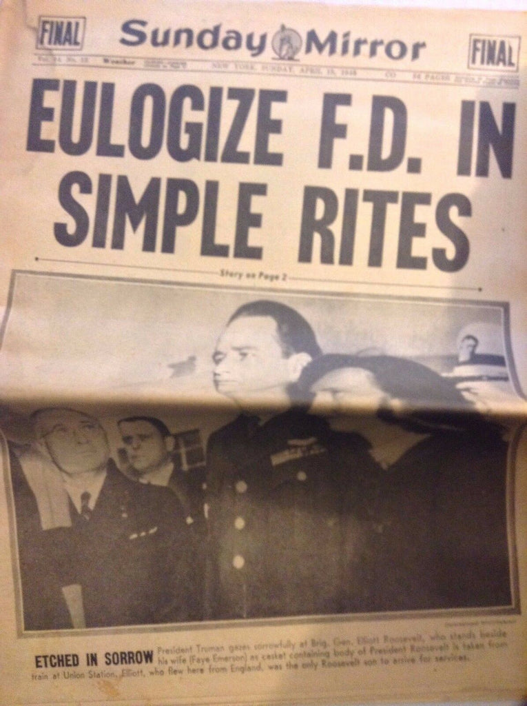 Sunday Mirror Magazine Eulogize F.D. In Simple Rites April 1945 102317nonrh2