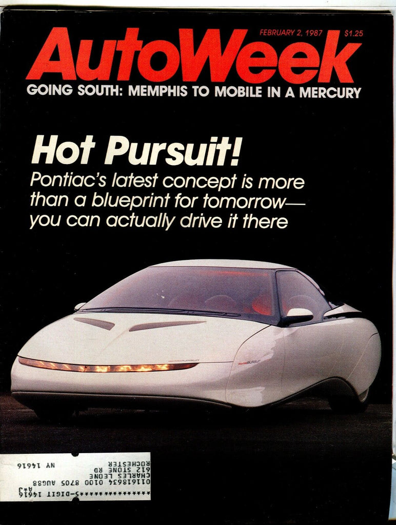 AutoWeek Magazine February 2 1987 Pontiac EX w/ML 021617jhe