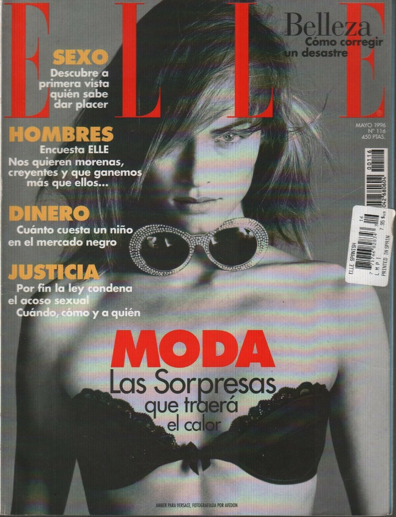 Elle Spanish Fashion Magazine May 1996 Amber Versace Avedon 112119AME