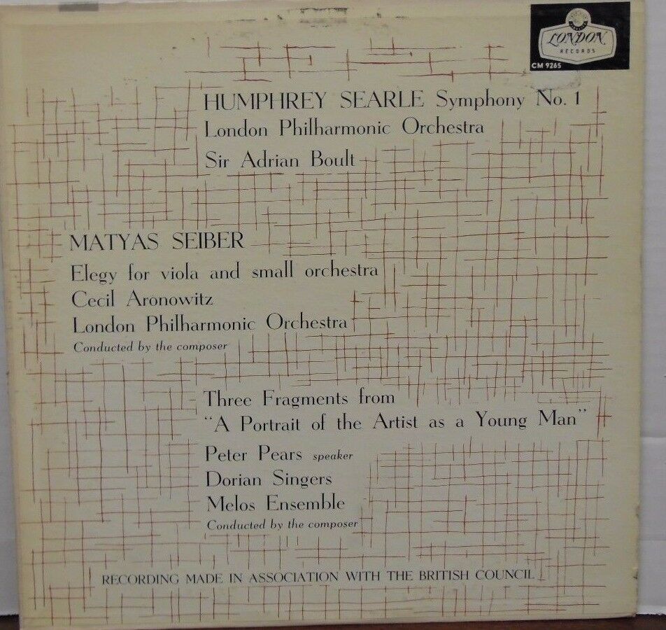 Humphrey Searle Symphony No. 1 33RPM CM9265 102316LLE