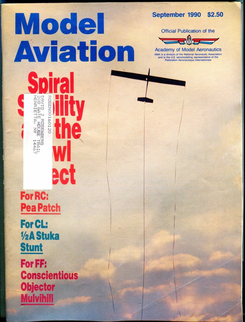 Model Aviation Magazine September 1990 EX w/ML 022317nonjhe