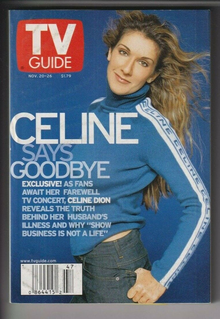 TV Guide Mag Celine Dion Says Goodbye November 20-26, 1999 111919nonr