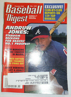 Baseball Digest Magazine Andruw Jones & Jackie Robinson March 1997 020315R
