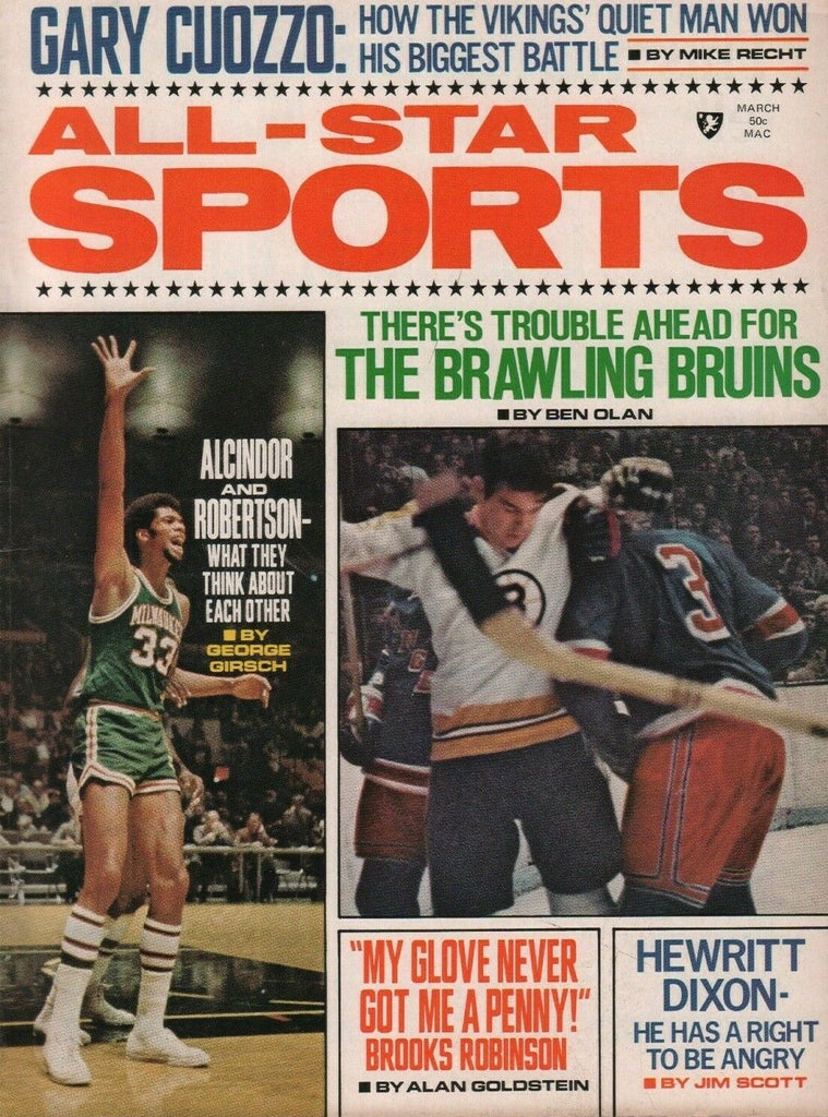 All-Star Sports March 1971 Lew Alcindor Hewritt Dixon Gary Cuozzo 052019DBE