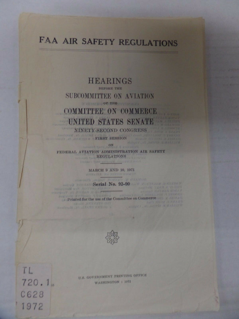 FAA Air Safety Regulations March 1971 EX-FAA 011317DBE2