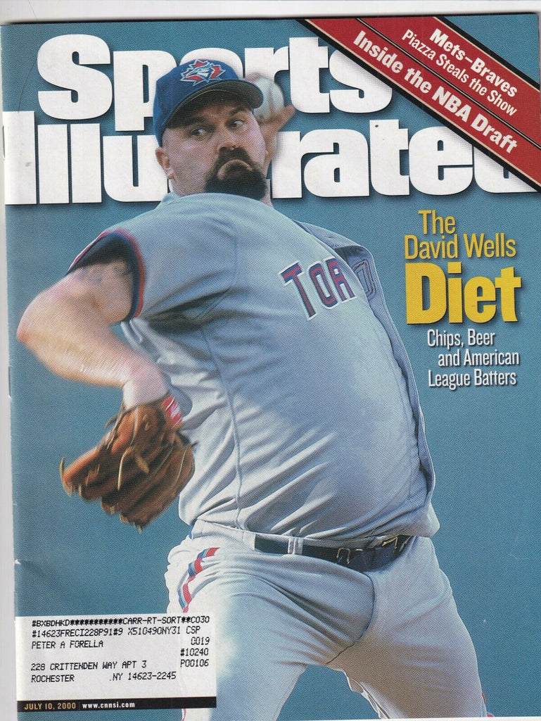 Sports Illustrated David Wells Diet July 10, 2000 091519nonr
