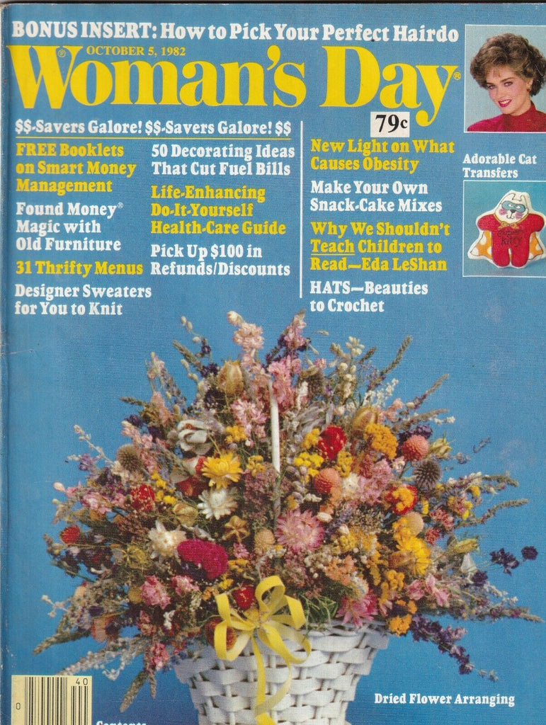 Woman's Day Mag Dried Flower Arranging 31 Menus October 5, 1982 092619nonr