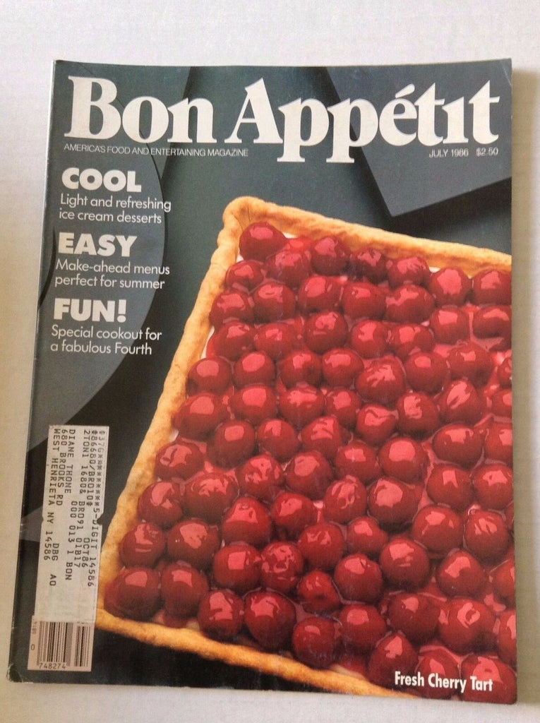 Bon Appetit Magazine Fresh Cherry Tart July 1986 030217NONRH