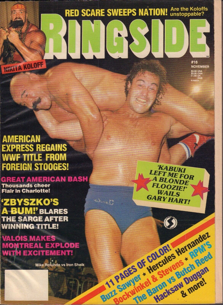 Ringside November 1985 Mike Rotundo, Iron Sheik, Nikita Koloff 110916DBE