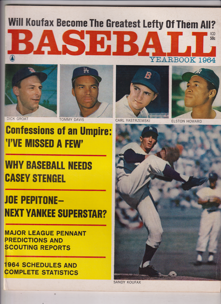 Baseball Yearbook Mag Sandy Koufax Carl Yastrzemski 1964 122719nonr