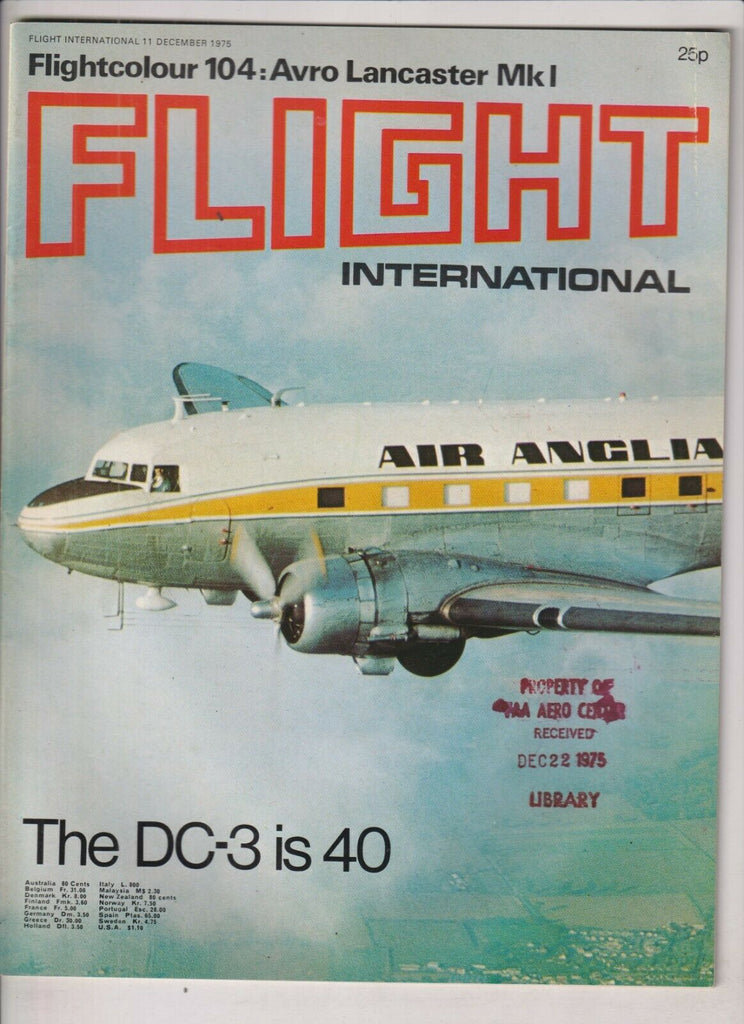 Flight International Mag The DC-3 Is 40 Avro Lancaster December 1975 022120nonr