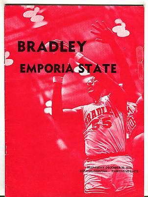 December 20 1972 Bradley Emporia State Basketball Program EX 061416jhc