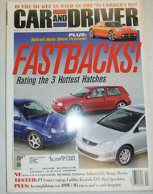 Car And Driver Magazine Rating The 3 Hottest Hatches March 2002 WITH ML 021915r