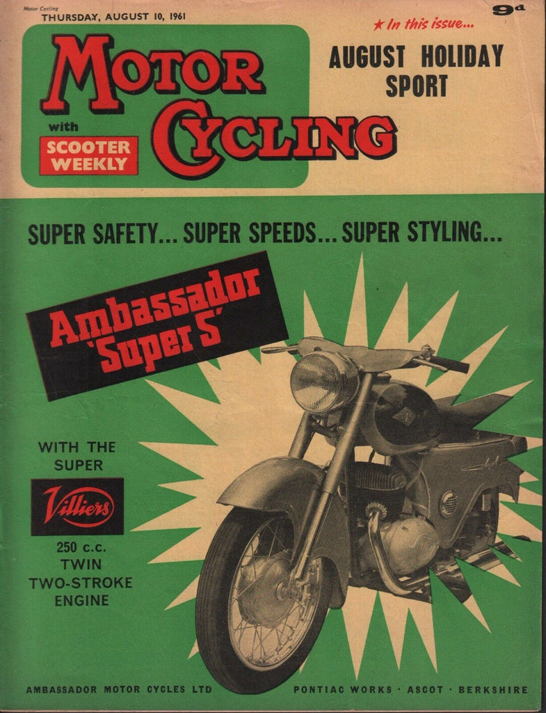 Motor Cycling August 10 1961 Ambassador Super S 071717DBE