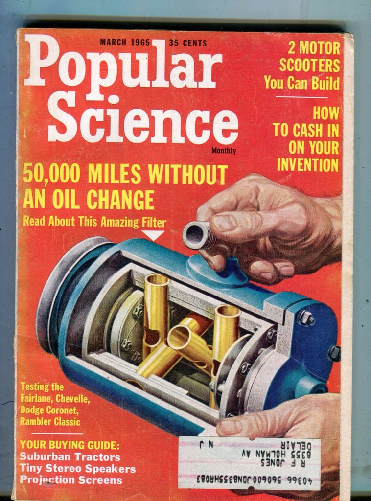 Popular Science Magazine March 1965 50,000 Mile Filter Oil 062317nonjhe