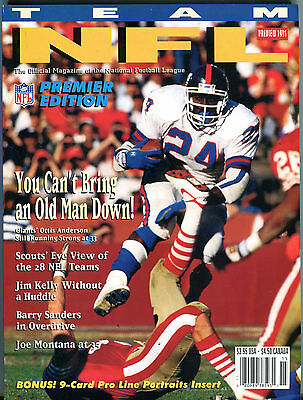 NFL Official Magazine Preview 1991 Ottis Anderson Joe Montana EX 071916jhe