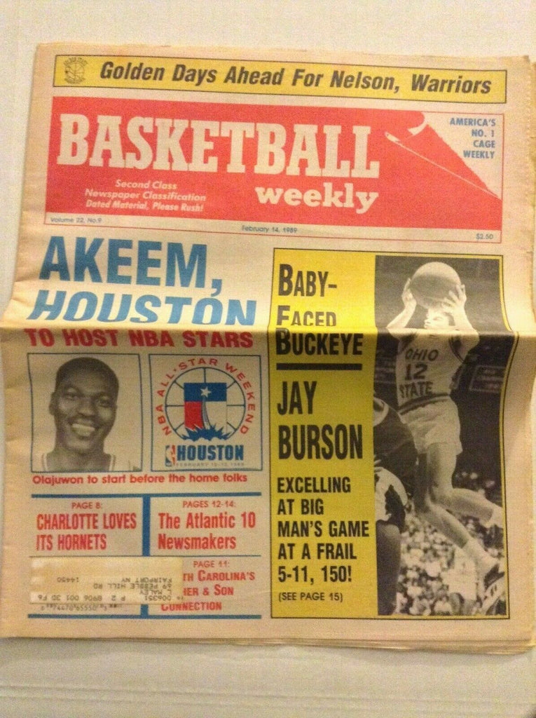 Basketball Weekly Hakeem Olajuwon Jay Burson February 14, 1989 091119nonrh