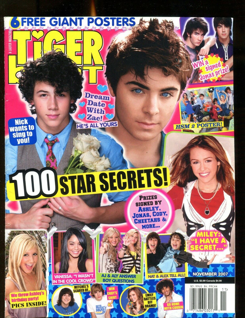 Tiger Beat Magazine November 2007 Zac Efron EX No ML 122216jhe