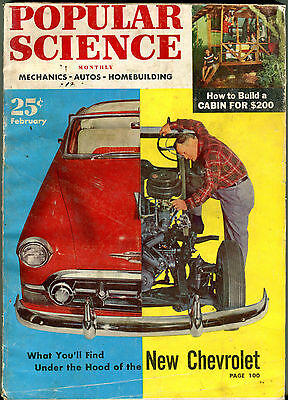 Popular Science Magazine Febraury 1953 New Chevrolet VG 040116jhe