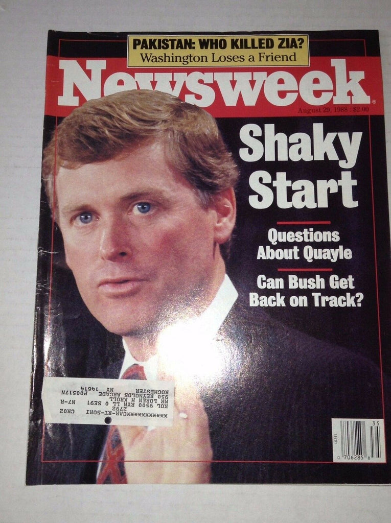 Newsweek Magazine Dan Quayle Shaky Start August 29, 1988 101216R2