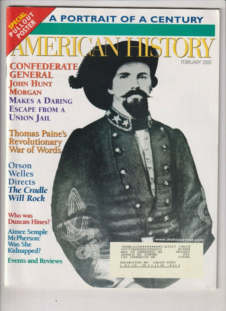 American History Mag John Hunt Morgan & Thomas Paine February 2000 032920nonrh