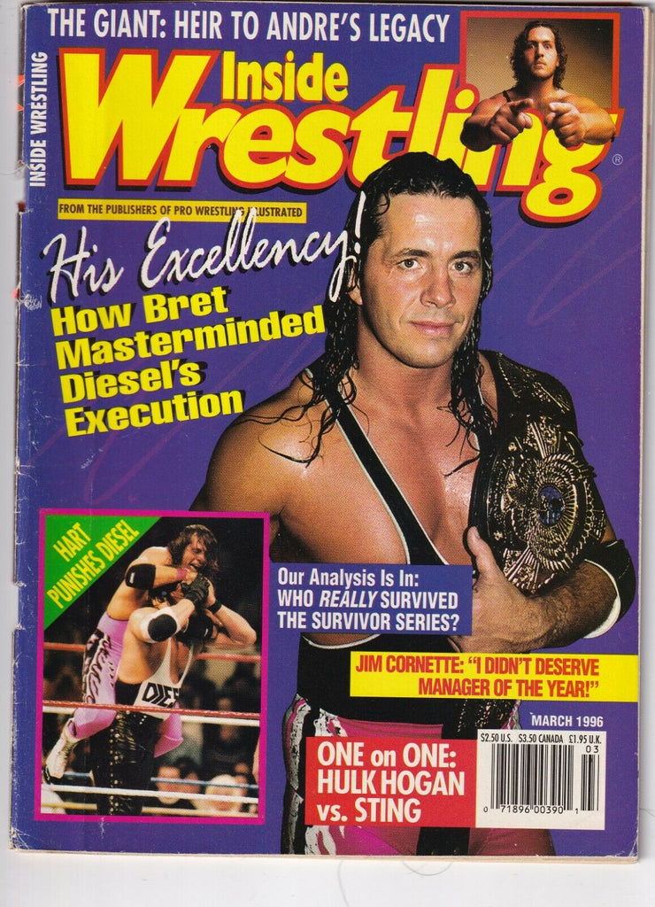 Inside Wrestling Magazine Bret Hart Andre The Giant March 1996 052819nonr