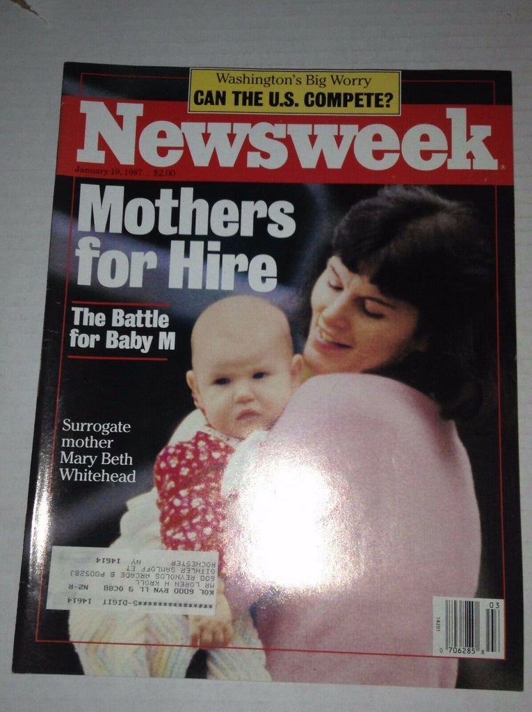 Newsweek Magazine Mothers For Hire January 19, 1987 111716RH
