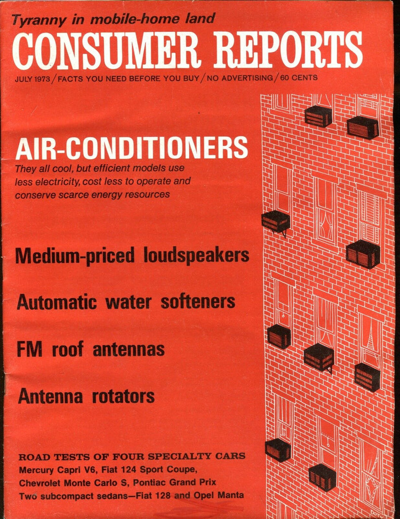 Consumer Reports Magazine July 1973 Air Conditioners VGEX No ML 020617jhe