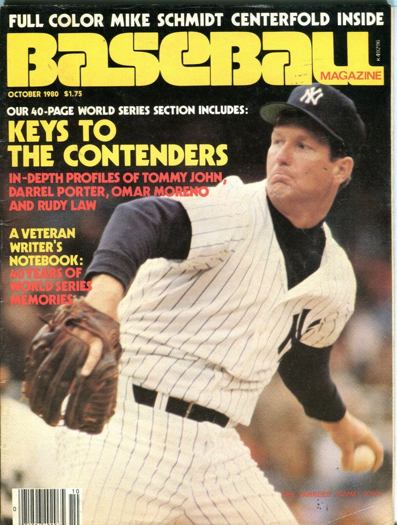 Baseball Magazine October 1980 Tommy John EX 092216jhe