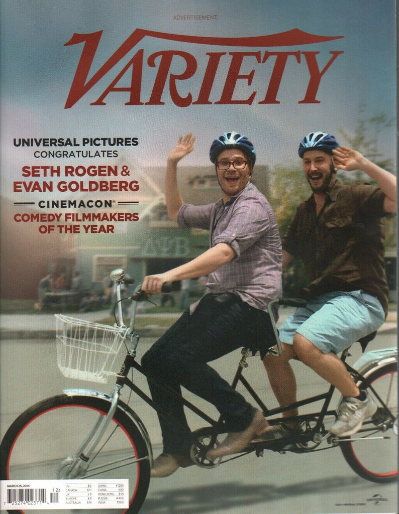 Variety Magazine March 25 2014 Seth Rogen Evan Goldberg Universal 030920AME
