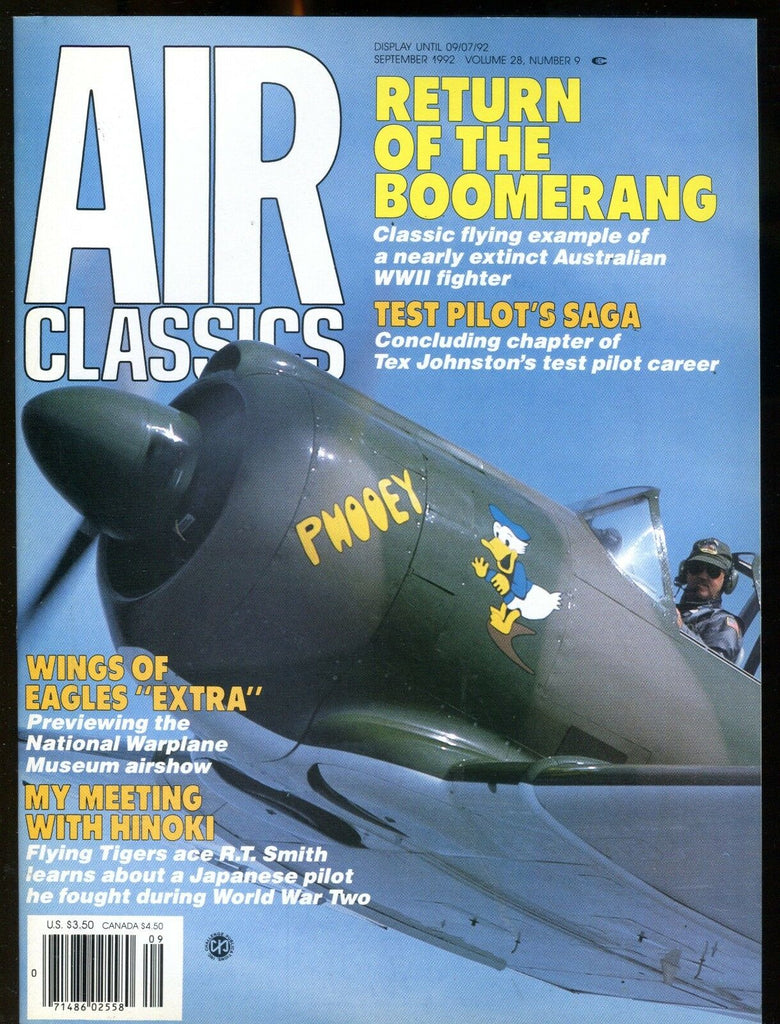 Air Classics Magazine September 1992 R.T. Smith Hinoki Ex No ML 120516jhe