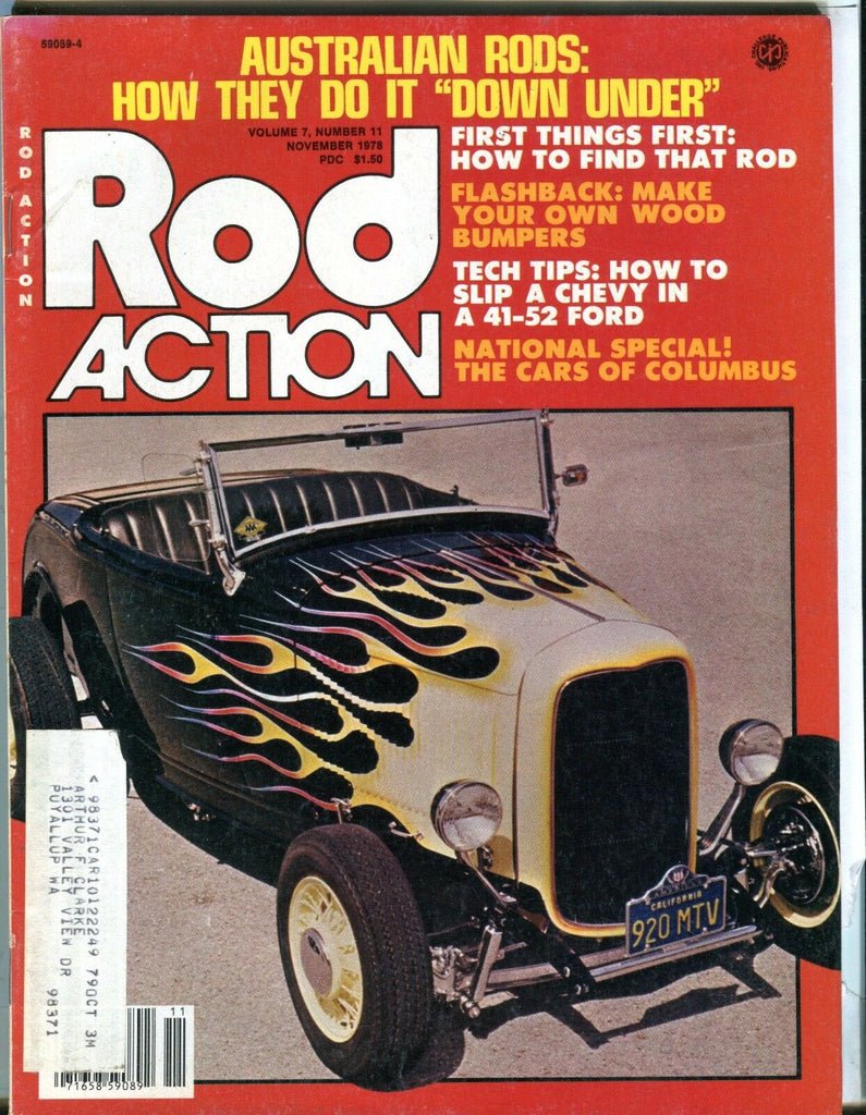 Rod Action Magazine November 1978 Australian Rods EX w/ML 032017nonjhe