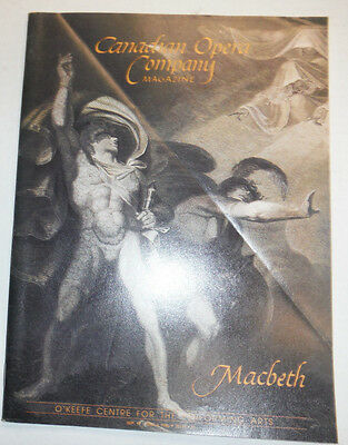 Canadian Opera Company Magazine Macbeth O'Keefe Centre October 1986 032315R