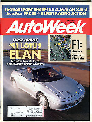 AutoWeek Magazine March 19 1990 '91 Lotus Elan EX 022316jhe