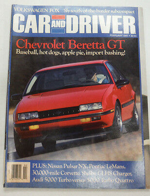 Car And Driver Magazine Chevrolet Beretta GT February 1987 051615R2