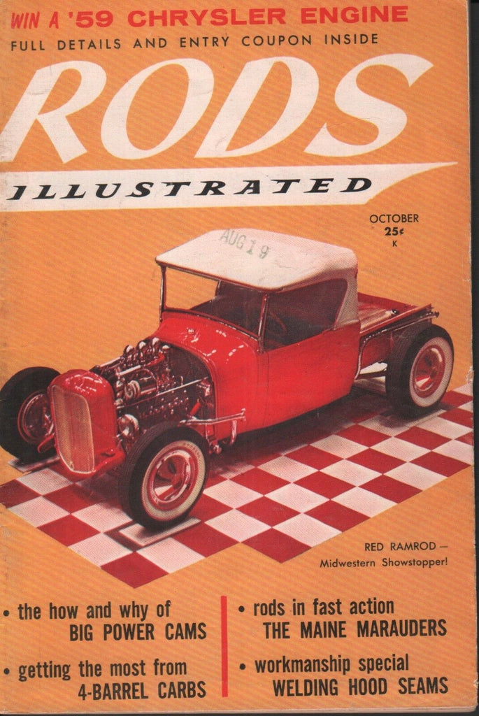 Rods Illustrated Vintage Magazine October 1958 Red Ramrod 121518AME