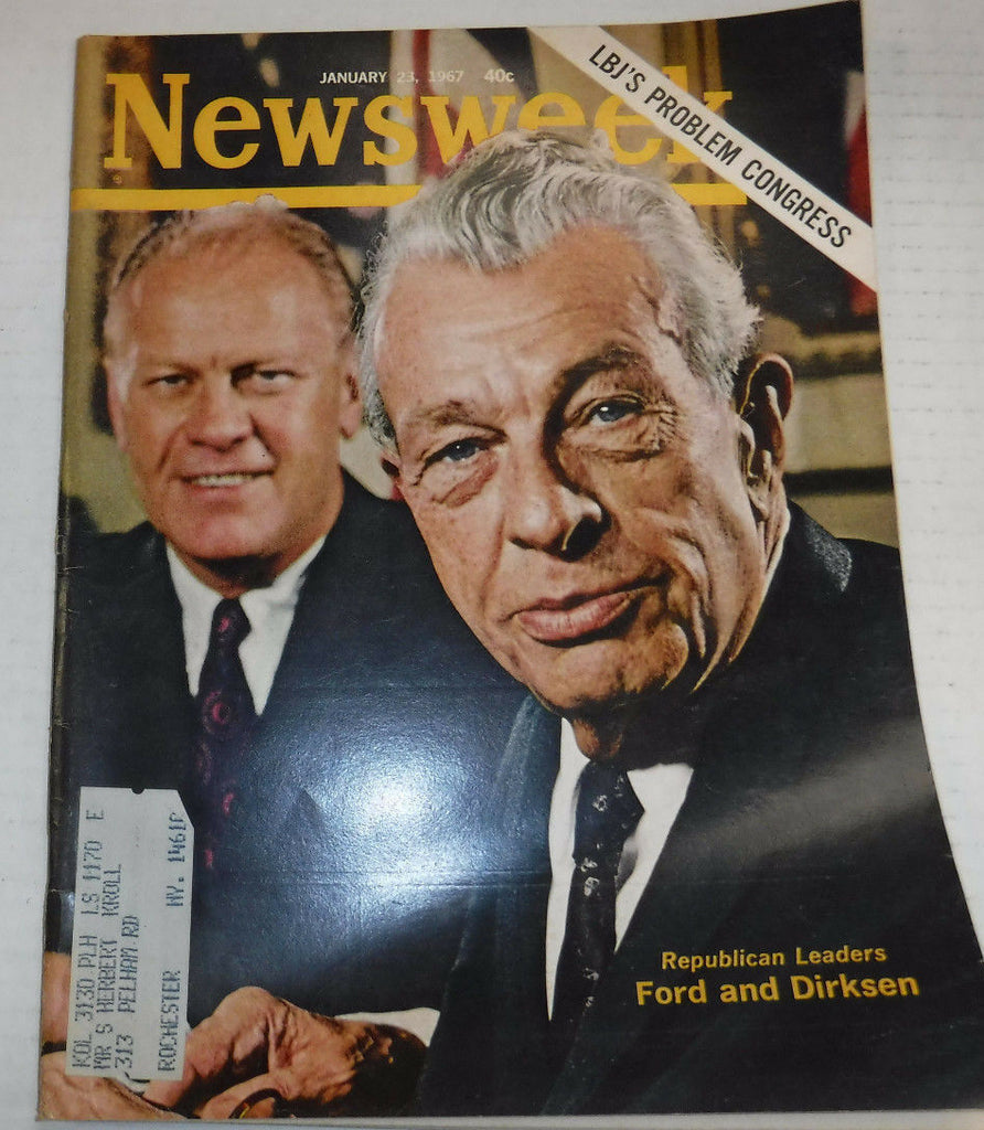 Newsweek Magazine Gerald Ford And Dirksen January 23, 1967 101816R