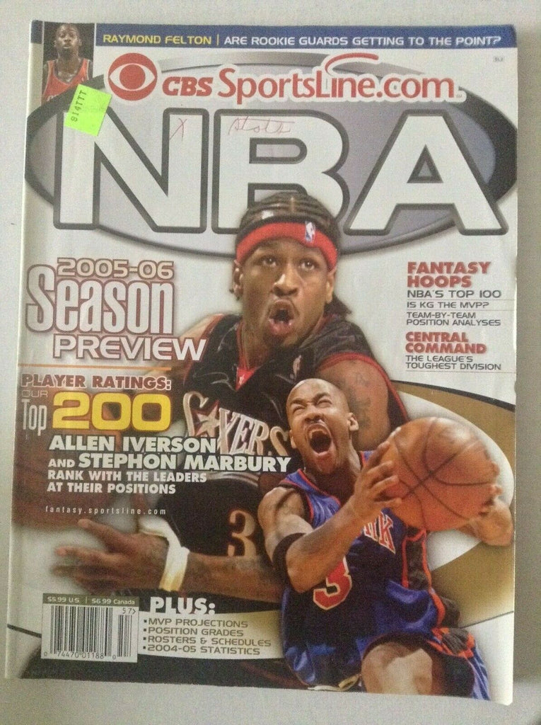 CBS Sports Nba Magazine Allen Iverson Stephon Marbury 2005-06 051019nonrh