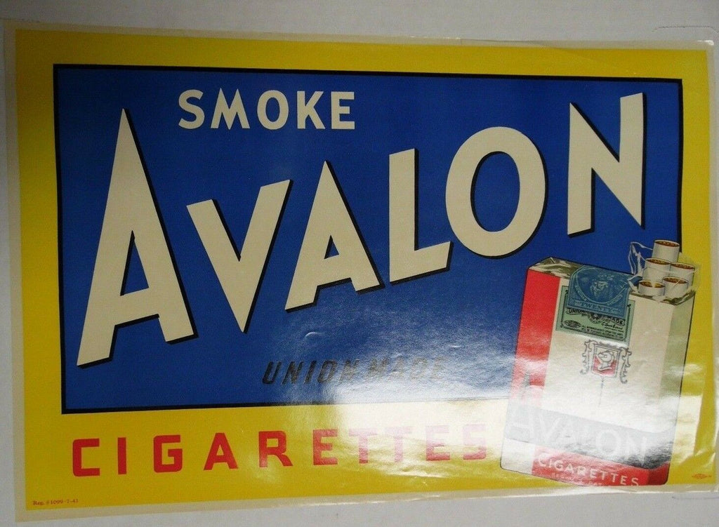 Avalon Blue/Yellow 18"x12" Original Cigarette Advert Poster Circa 1930/40