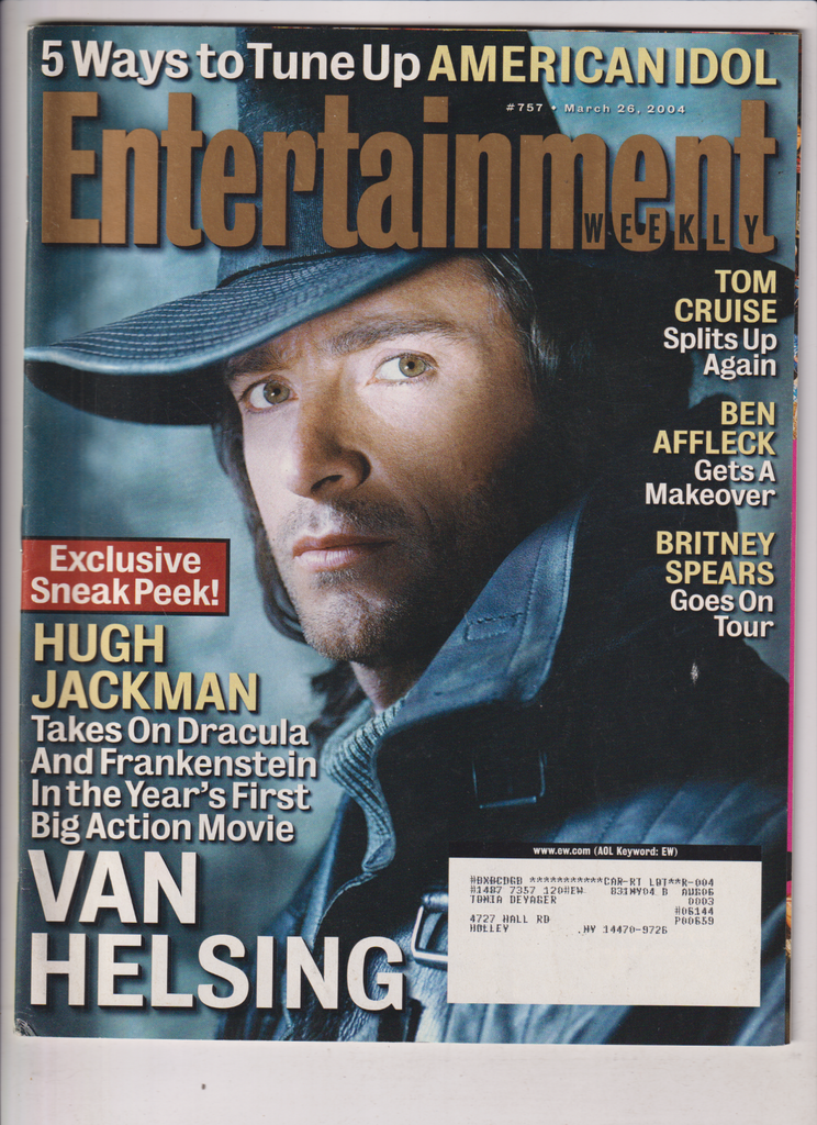 Entertainment Weekly Hugh Jackman Van Helsing March 26, 2004 011320nonr