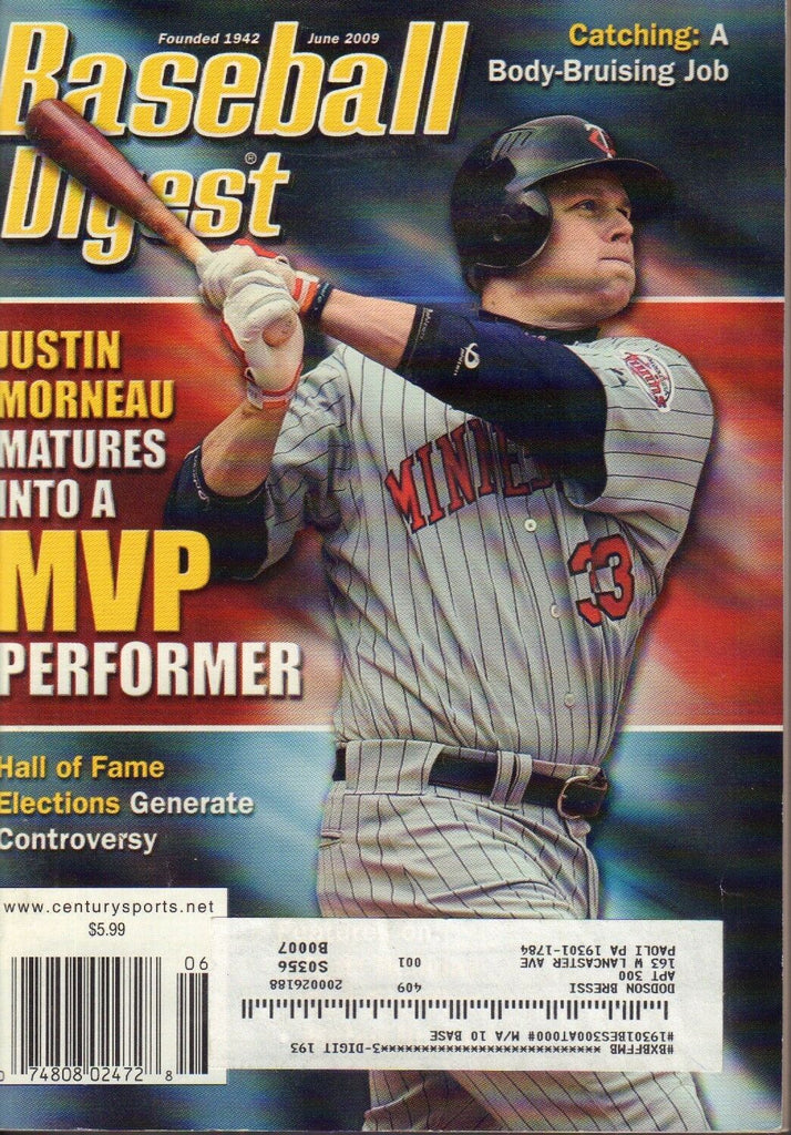 Baseball Digest Magazine June 2009 Justin Morneau 081617nonjhe