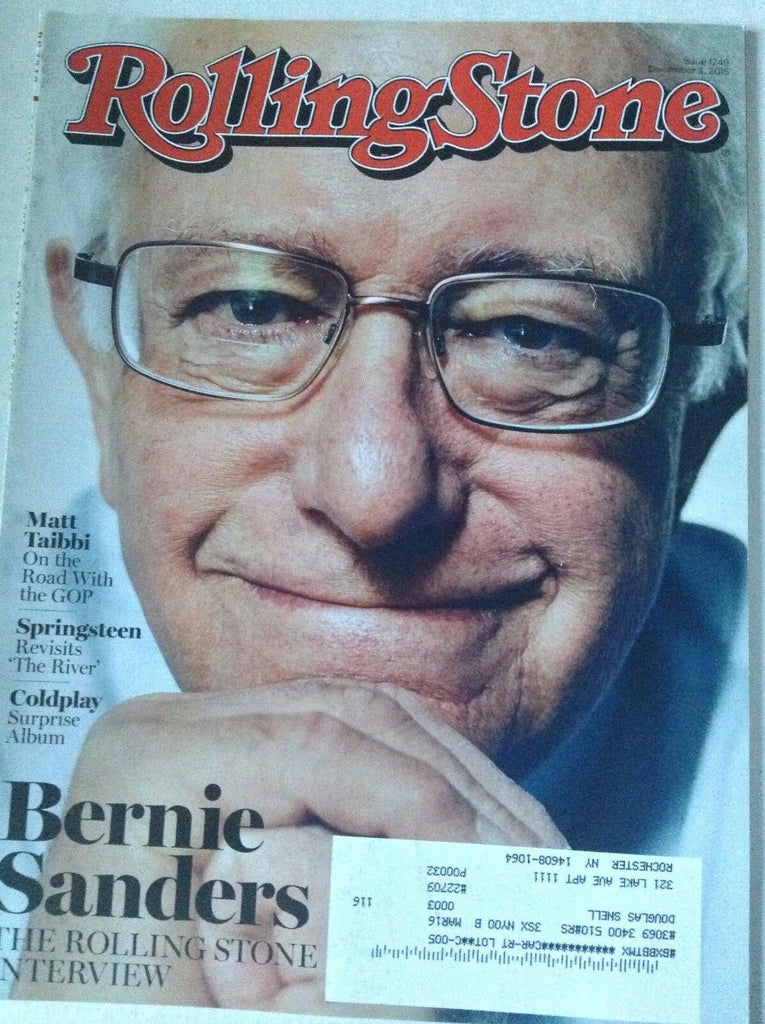 Rolling Stone Magazine Bernie Sanders Interview December 3, 2015 062117nonrh