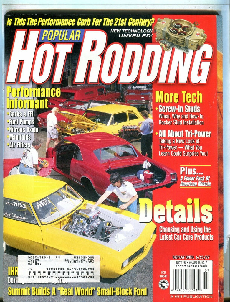 Popular Hot Rodding Magazine July 1997 Car Care Products EX w/ML 031717nonjhe