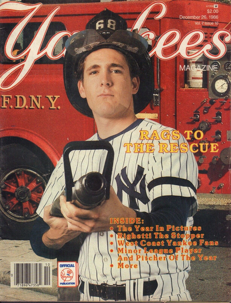 New York Yankees Magazine December 26 1986 Dave Righetti 080817nonjhe